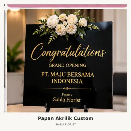 Papan Bunga Akrilik Sigi